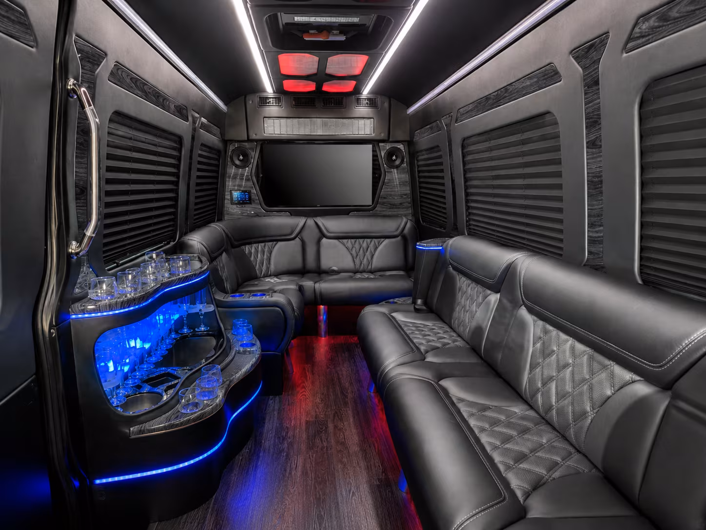 college station 15 passenger party bus inside